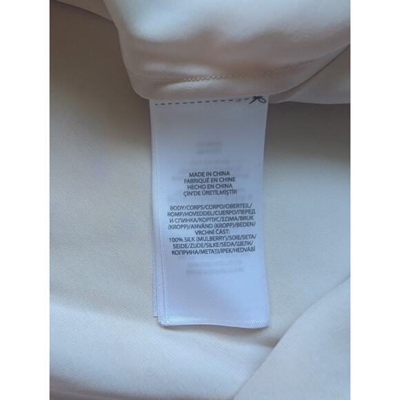 NWD Polo Ralph Lauren Rily 100% Silk Tie Collar Maxi Dress Sz 4 Peach Dye #1H458 - Picture 12 of 14